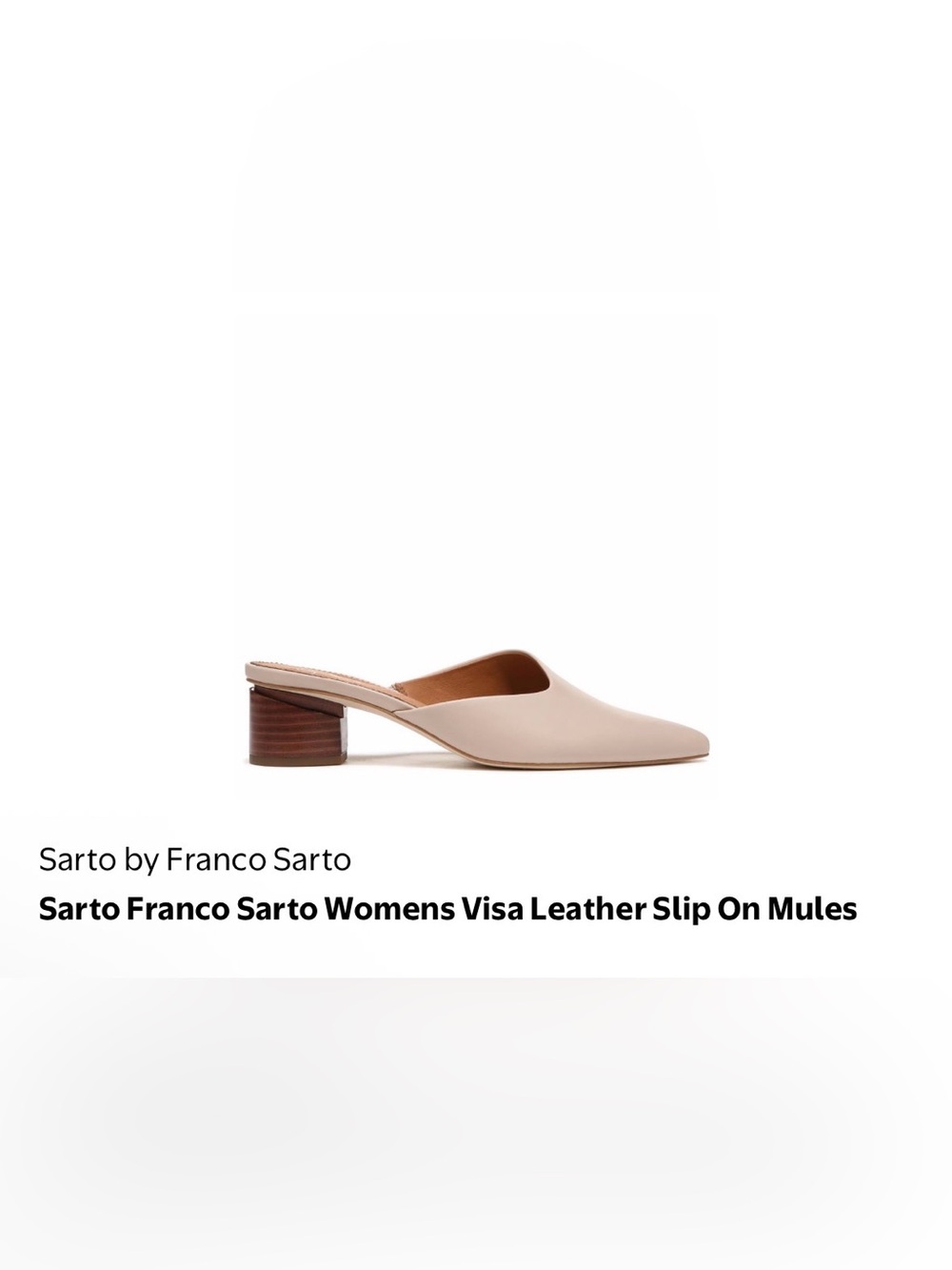 NWT Franco Sarto Women's Leather Slip-On Mule in Beige